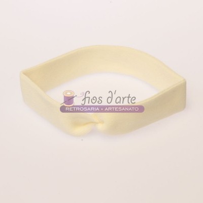 Elástico de tecido bege claro liso com logótipo Fios d'arte