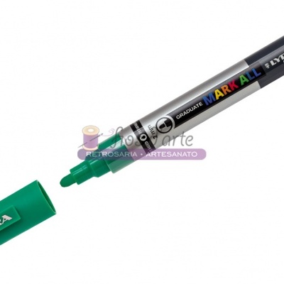 Marcador permanente Lyra Marker Paint verde com tampa destacada