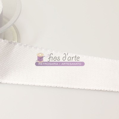 Fita de algodão branca com etiqueta fiação artesanal