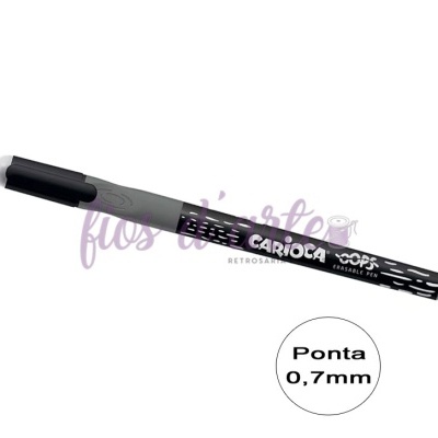 Caneta marcador permanente preta Carioca com ponta 0,7 mm