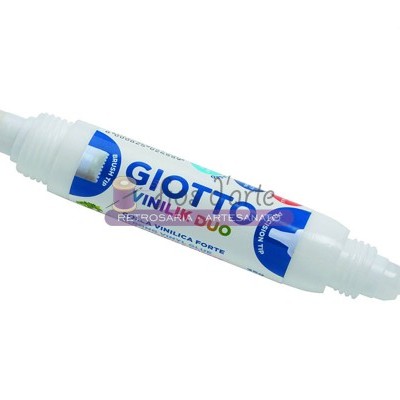 Cola em bastão GIOTTO VINILART com tampa branca e rótulo azul e colorido