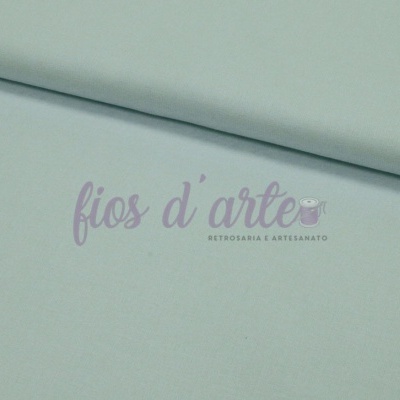 tecido verde água liso com texto fios darte