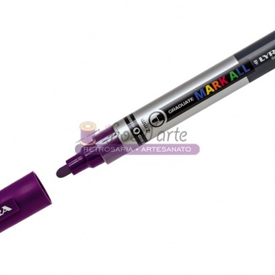 Marcador permanente LYRA MARK ALL roxo com tampa removível
