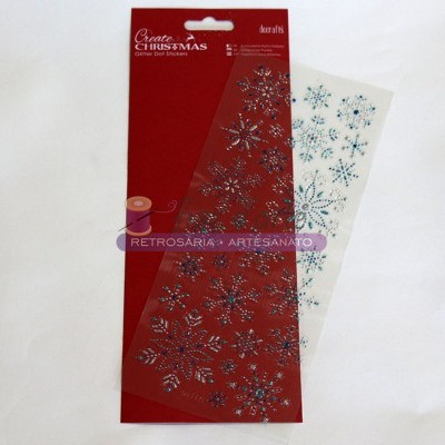 Pacote de autocolantes de flocos de neve em glitter