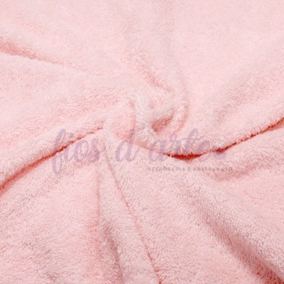 Tecido de microfibra rosa claro felpudo e suave