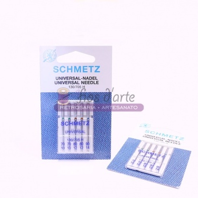 Conjunto de agulhas universais SCHMETZ em embalagem azul e branca