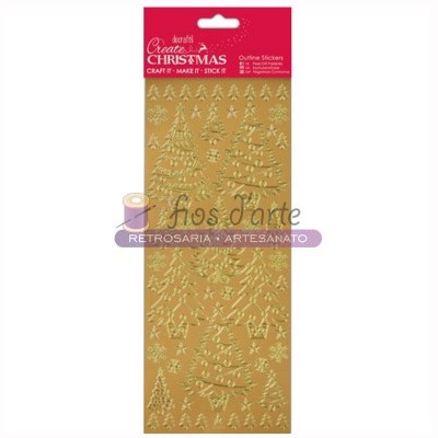 Pacote de autocolantes dourados para decoração natalícia com várias formas de Natal e texto na embalagem