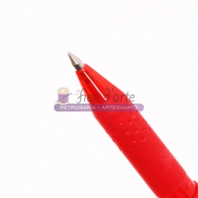 Caneta vermelha com ponta metálica