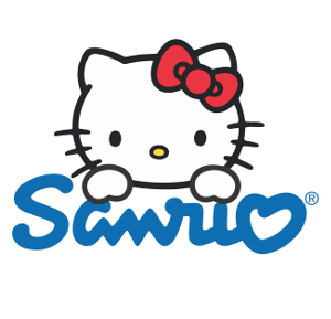 Logotipo da personagem Hello Kitty com texto Sanrio