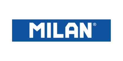 Logótipo MILAN em branco sobre fundo azul