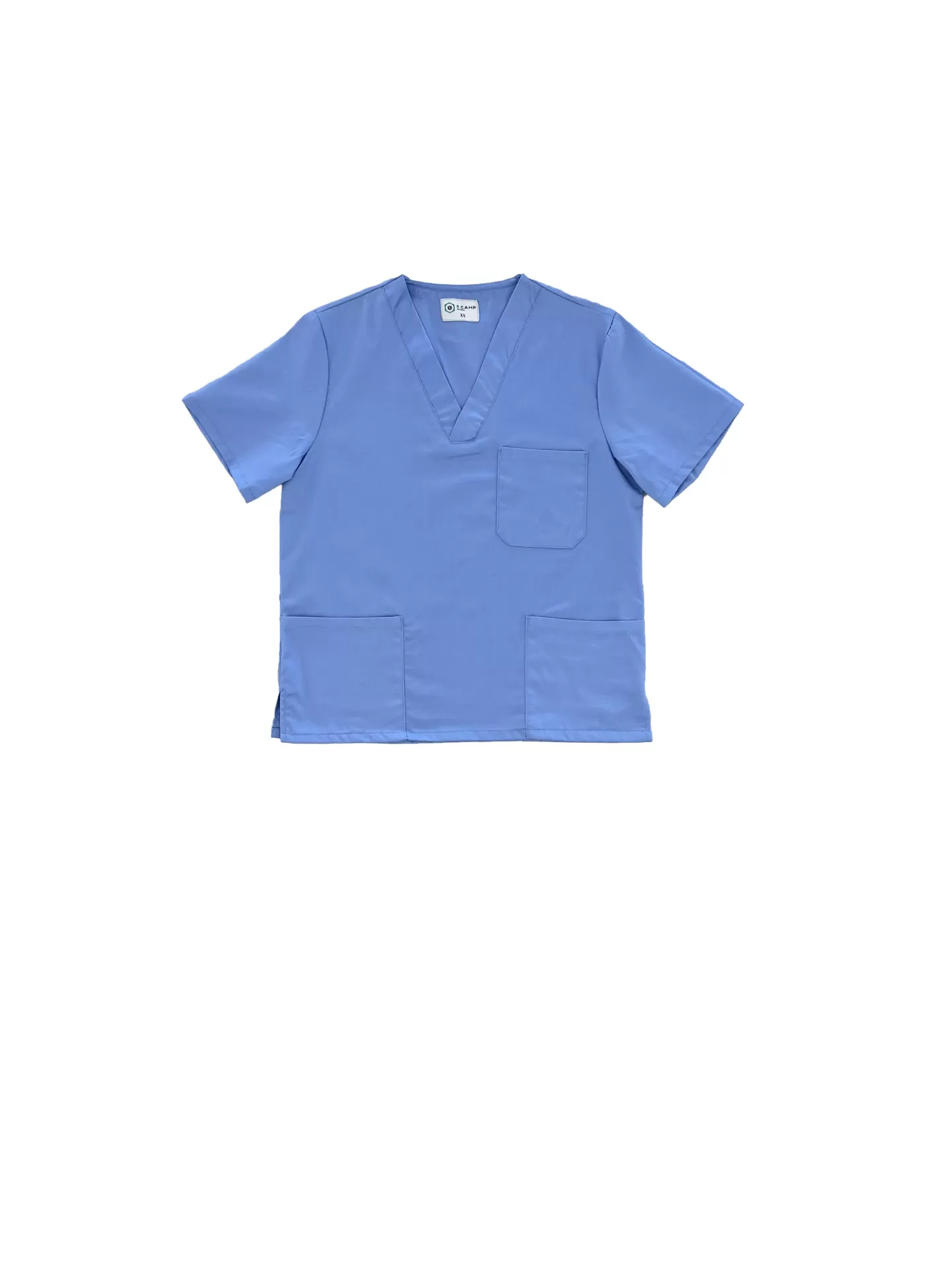 T-shirt medical azul clara com bolsos e etiqueta interior