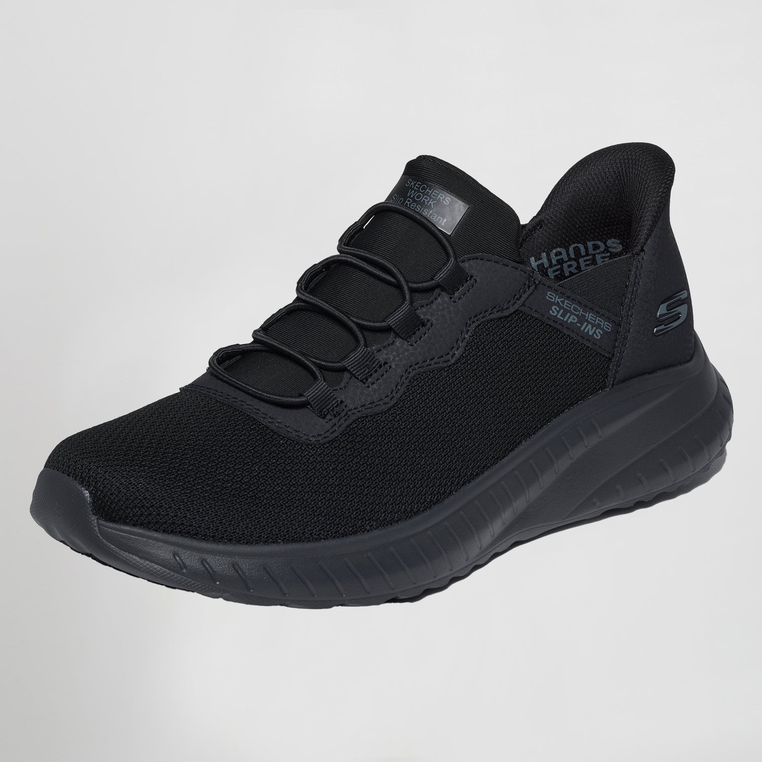 Ténis pretos SKECHERS Work Slip Resistant com design Slip-Ins