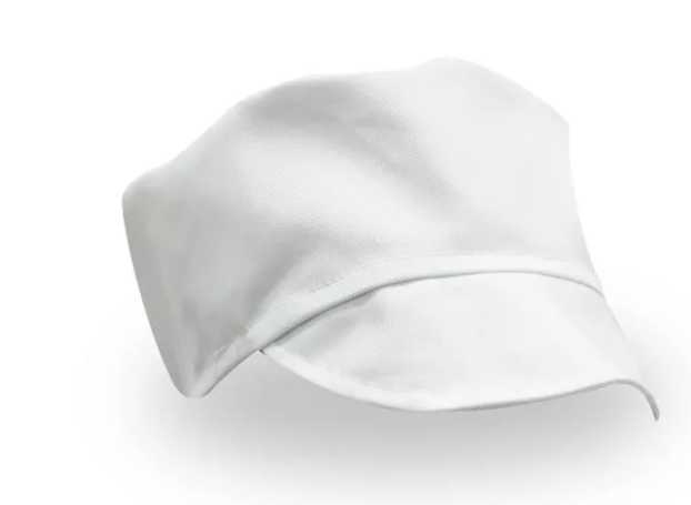 Boné branco em tecido liso com aba curva