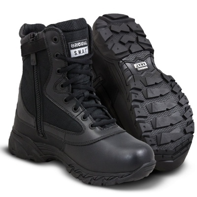 Botas pretas S.W.A.T com fecho de correr e sola antiderrapante