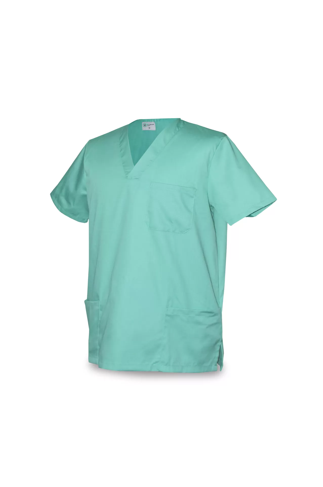 Camisola médica verde claro com bolsos