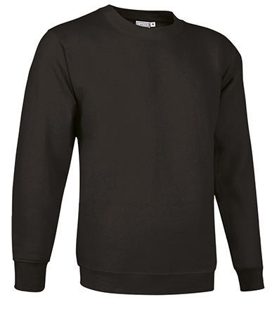Sweatshirt preta de manga comprida com gola redonda