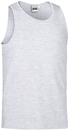 Camisola de alças cinza claro com etiqueta na gola