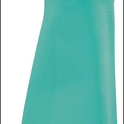 Luva de proteção verde água em borracha, punho longo