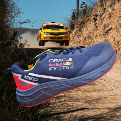 Ténis desportivos Sparco Oracle RedBull Racing azul com carro de rali amarelo