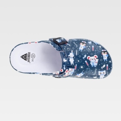 Socas&#x20;estampadas&#x20;ultraleve&#x20;em&#x20;EVA.&#x20;Fivela&#x20;ajust&#x00E1;vel&#x20;no&#x20;calcanhar.