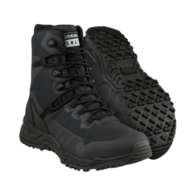 Botas pretas S.W.A.T. com sola antiderrapante e etiqueta branca ORIGINAL S.W.A.T.
