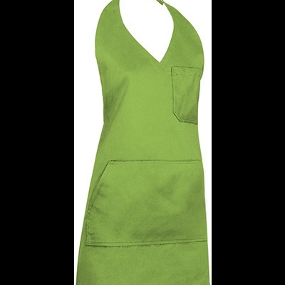 Avental verde com bolsos e alças para amarrar