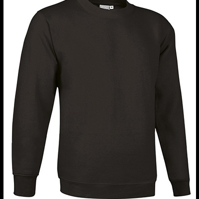Sweatshirt preta de manga comprida com gola redonda