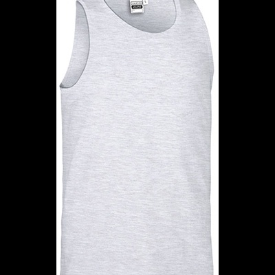 Camisola de alças cinza claro com etiqueta na gola