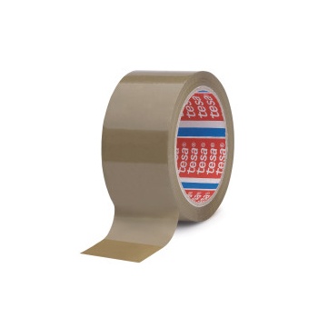 Rolo de fita adesiva castanha com etiqueta Tesa