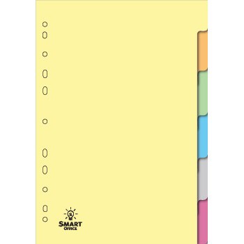 Separadores de papel coloridos para fichário com texto SMART OFFICE