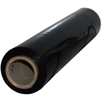 Rolo de película plástica preta brilhante com núcleo de cartão