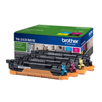 Conjunto de tinteiros Brother TN-243CMYK com caixa colorida