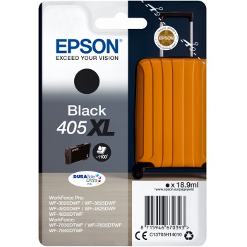 Cartucho de tinta Epson Black 405 XL na embalagem