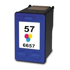 Cartucho de tinta preto com etiqueta azul e branca