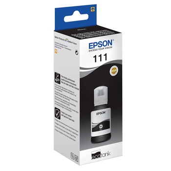 Embalagem de tinta Epson 111 para impressora em azul, branco e preto
