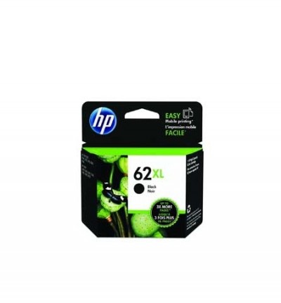 Cartucho de tinta HP 62XL preto na embalagem preta e verde