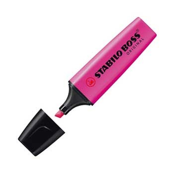 Marcador de texto rosa STABILO BOSS ORIGINAL com tampa preta