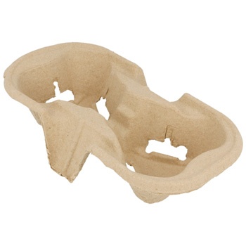 Suporte de papelão reciclado para bebidas com duas cavidades