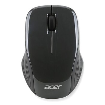 Rato de computador preto com logótipo acer e roda de scroll