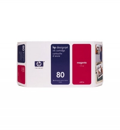 Caixa de cartucho de tinta HP magenta 175 ml modelo 80