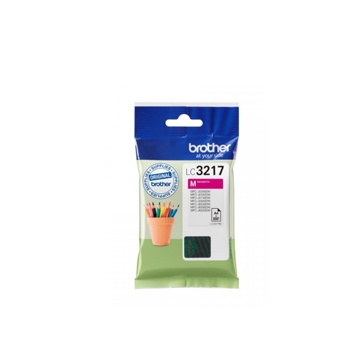 Cartucho tinta Brother LC-3217 M magenta em embalagem azul e verde