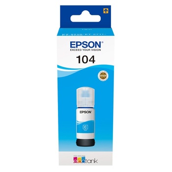 Embalagem de tinta Epson 104 ciano para impressora