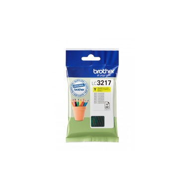 Tinteiro Brother LC3217 amarelo em embalagem plástica