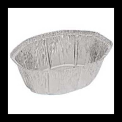 Recipiente descartável oval de alumínio