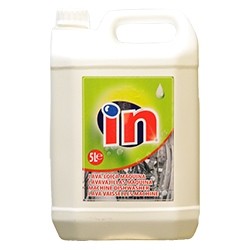 Recipiente branco de 5 litros com rótulo verde e amarelo e texto em português