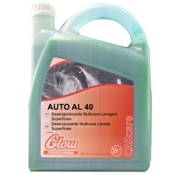 Recipiente plástico verde com detergente AUTO AL 40 Glow Professional