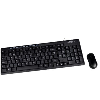Teclado e rato sem fios pretos da Lifetech