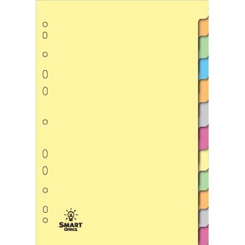 Separadores de papel com abas coloridas e texto SMART OFFICE
