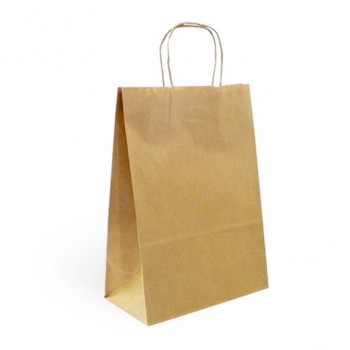 Saco de papel castanho com asas torcidas