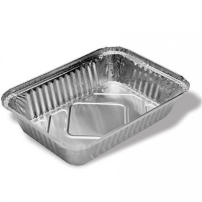 Recipiente retangular descartável em alumínio